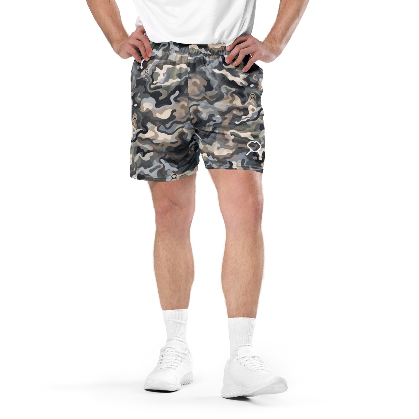 Mens camo mesh shorts