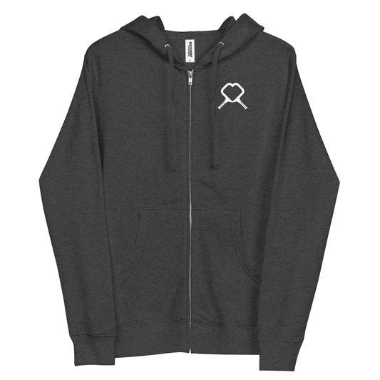 Unisex fleece zip up hoodie