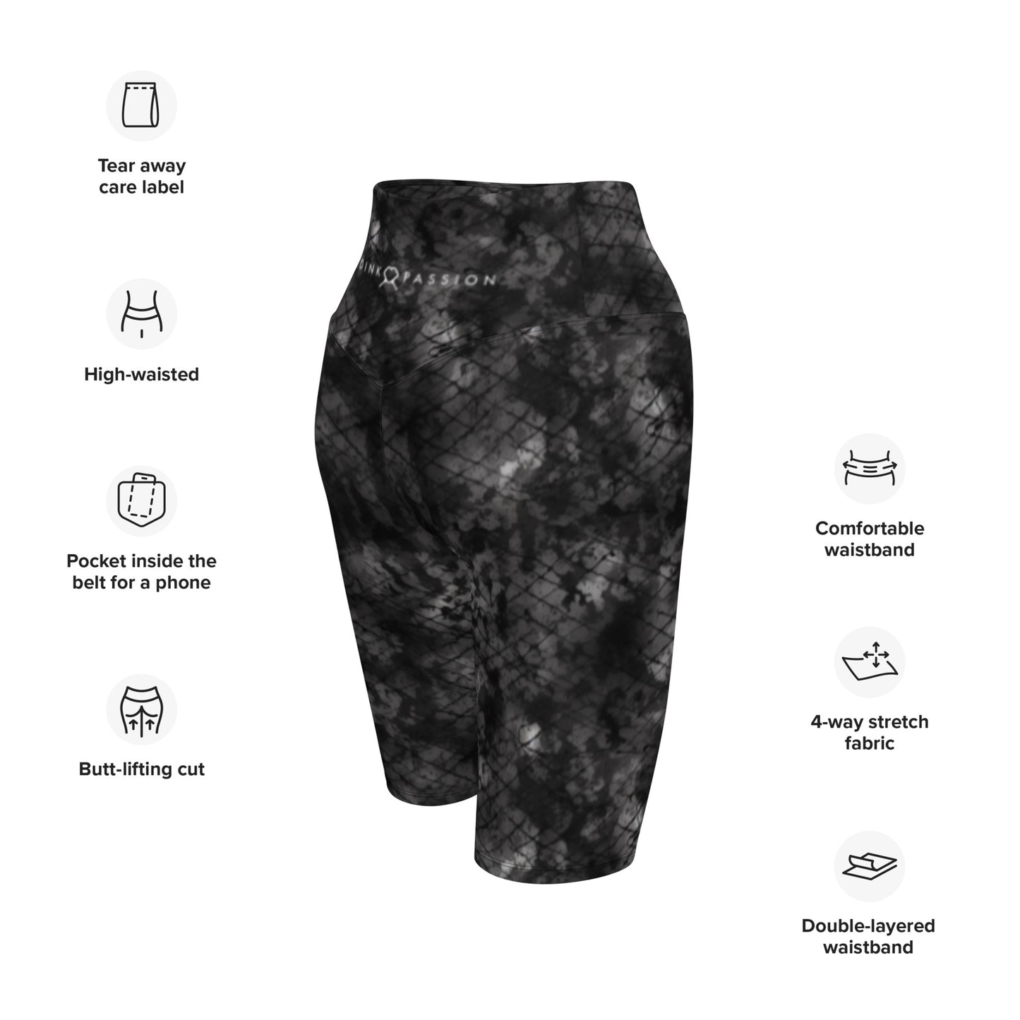 Black Camo Biker Shorts